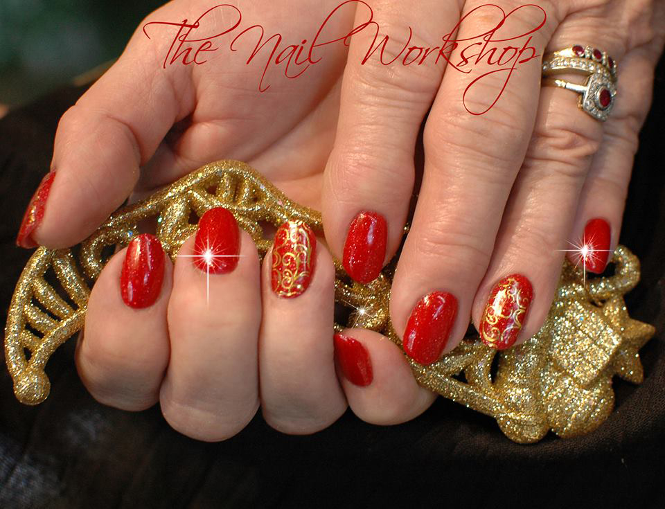 Gel II Red with gold Stamping Christmas 